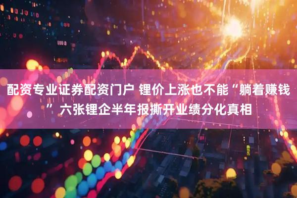 配资专业证券配资门户 锂价上涨也不能“躺着赚钱” 六张锂企半年报撕开业绩分化真相